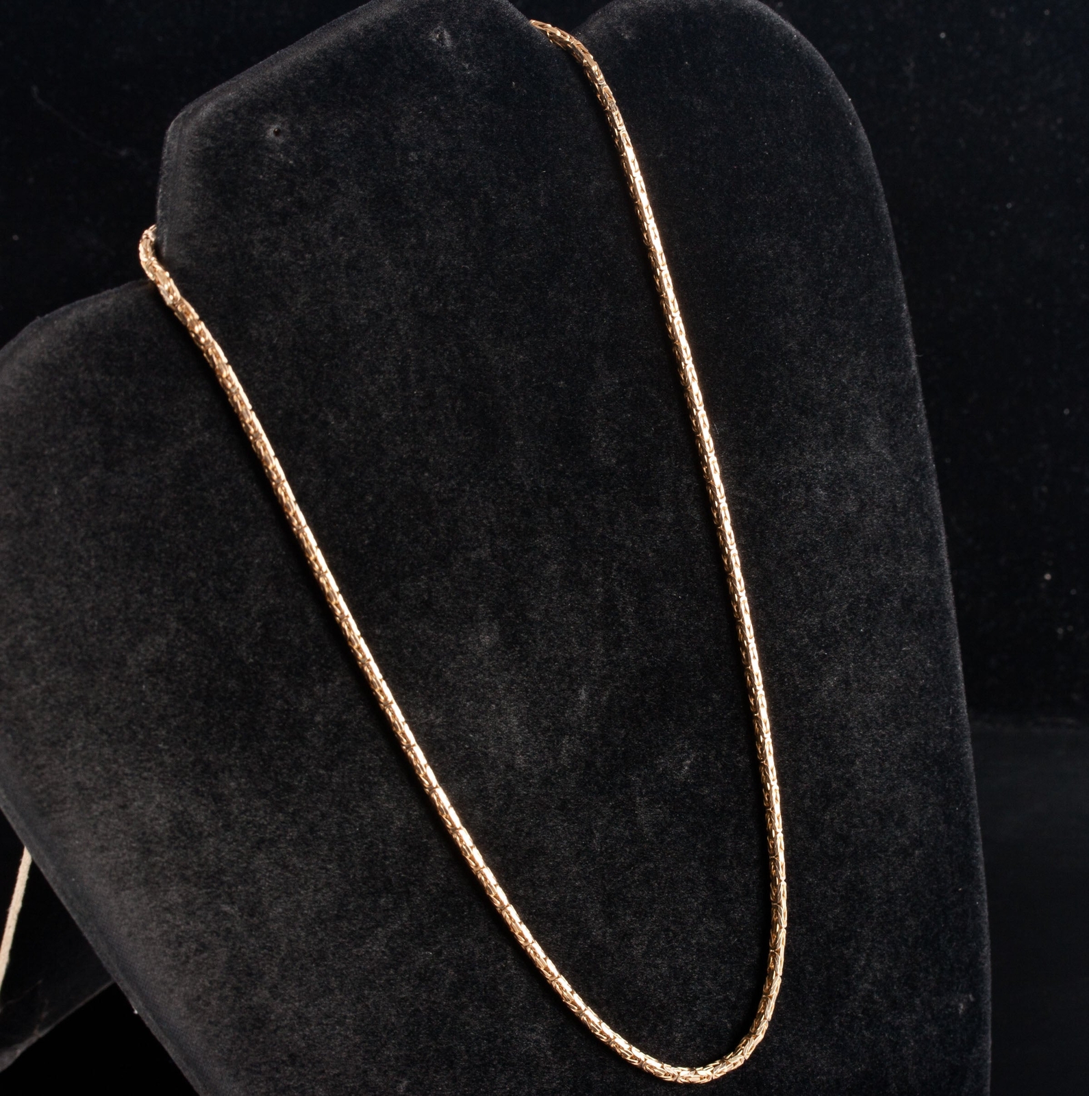 14k Yellow Gold Italian Byzantine Style Chain Necklace 11g 16″ Length 2mm Width