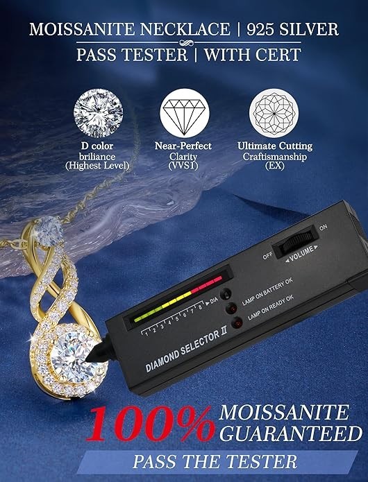 Moissanite Infinity Necklace Anniversary Gift Necklace in 925 Sterling Silver