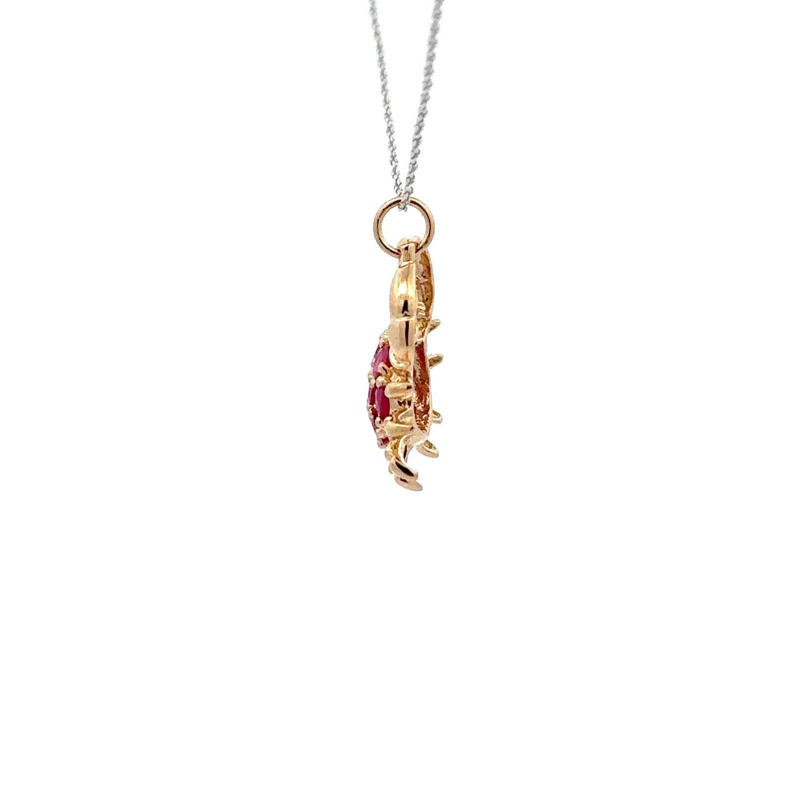 14KT. Yellow Gold Ruby Crab Pendant/Charm (15mm x 16mm)