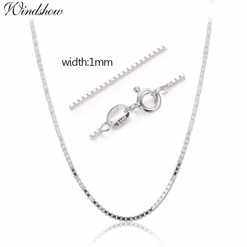 925 Sterling Silver BOX Chain Necklace All Sizes Stamped .925 Italy