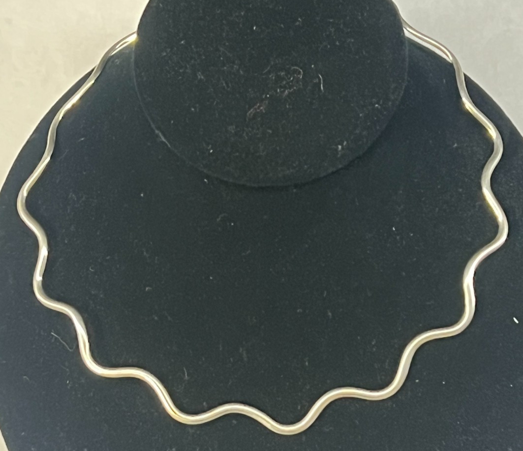 VTG Jay King DTR Sterling Silver 925 Wavy Choker Collar Slip On Necklace 14g
