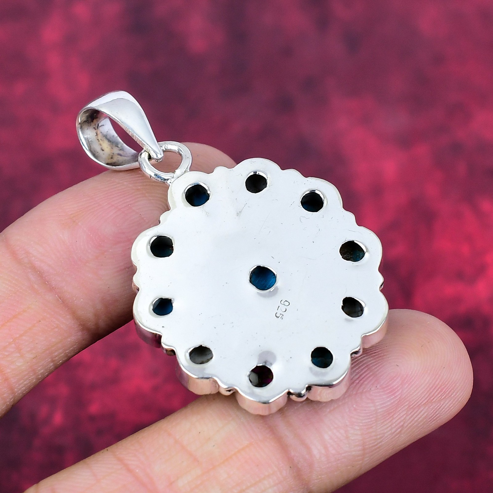 Cotton Candy Turquoise Gemstones Handmade 925 Sterling Silver Pendant Jewelry