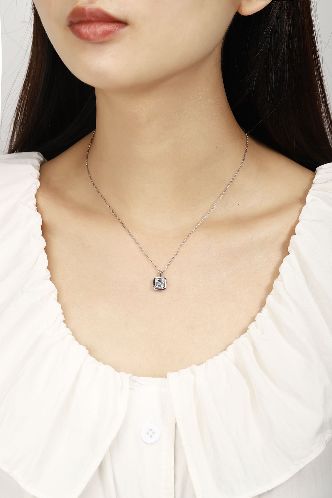 1Carat princes Lab Grown Diamond Pendant Necklace with Free Chain 14k white gold