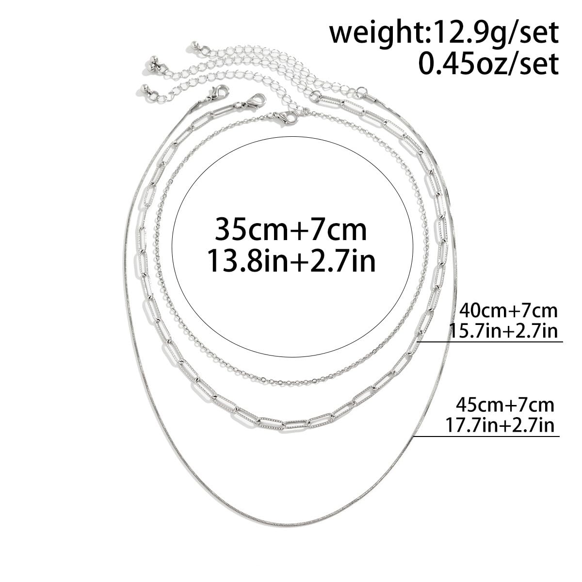 Silver Layered Necklace for Women Dainty Gold Plated Choker Necklaces for Womens