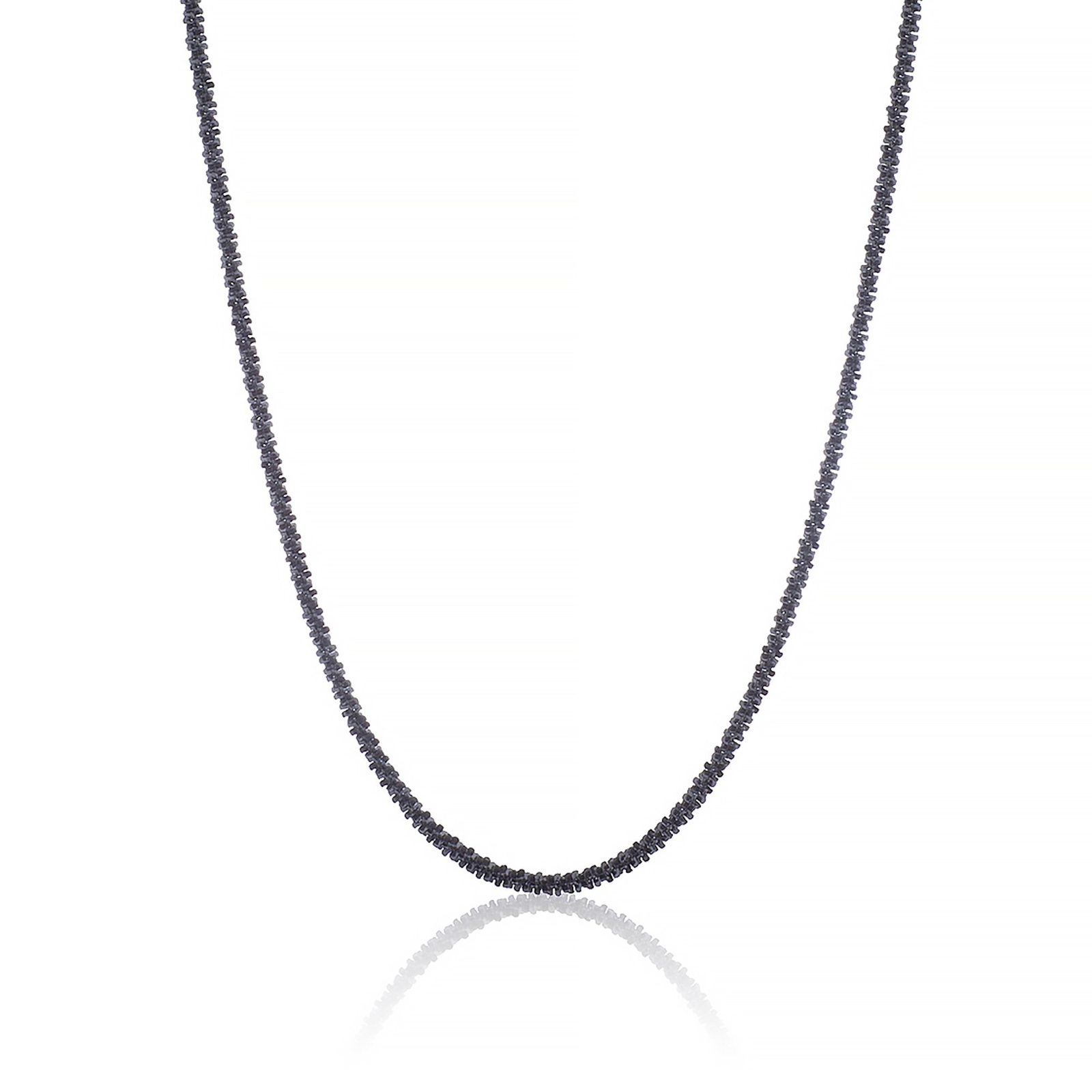 925 Sterling Silver Black Rhodium 3mm Sparkle Margarita Twisted Rock Chain