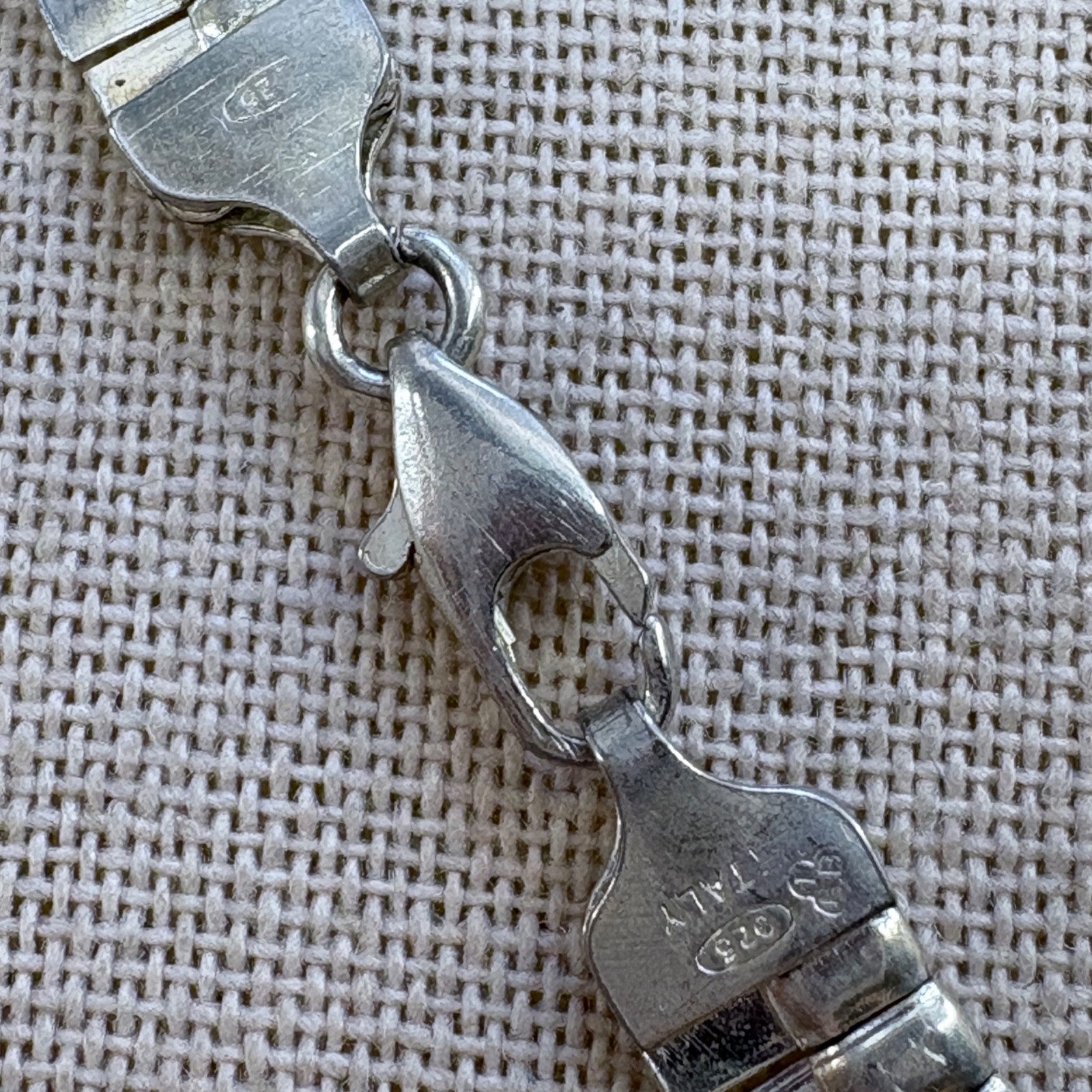 Graduated Bar Link Chain Necklace Sterling Silver 925 Size 16.5″ Length
