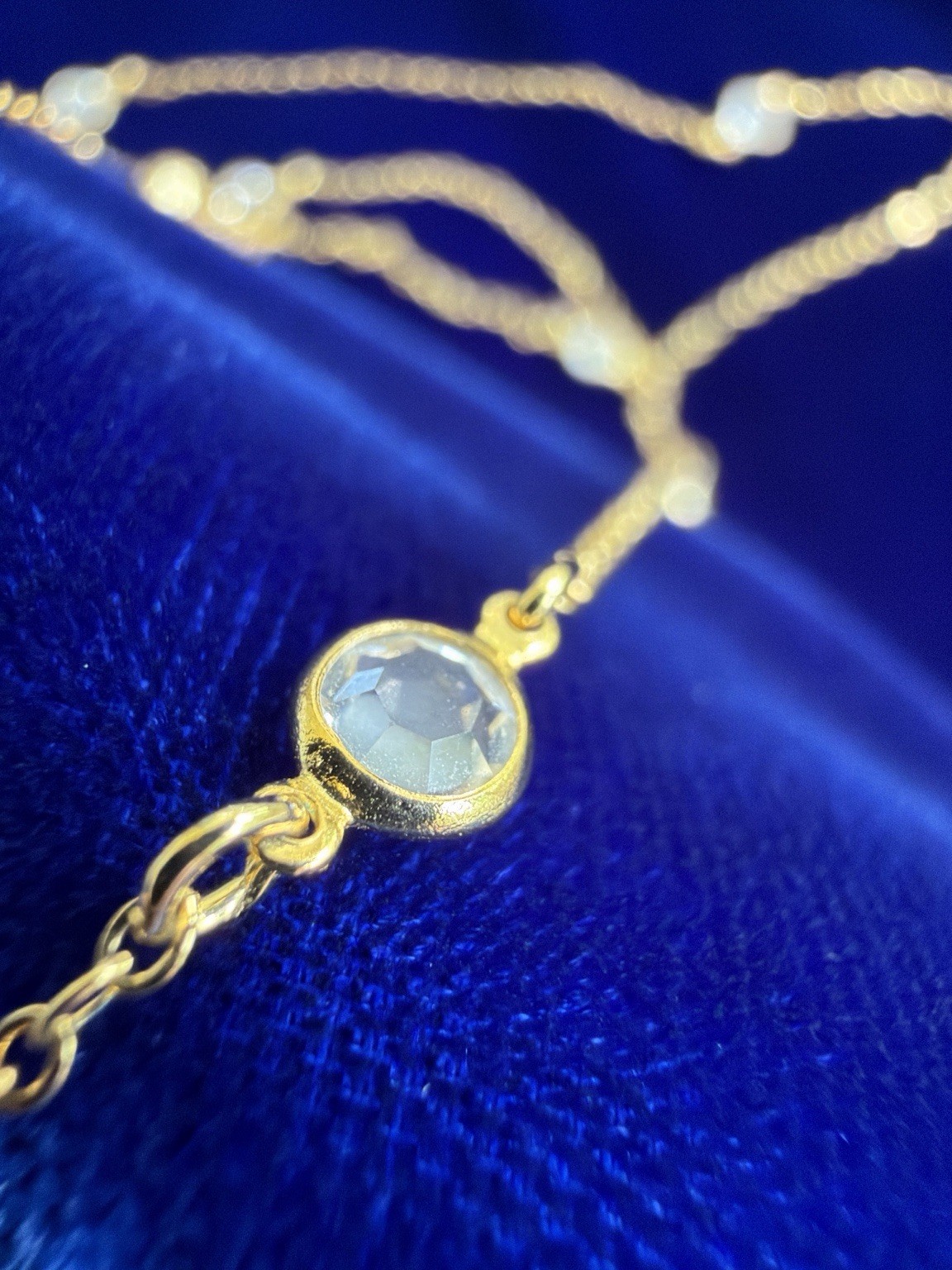 12K Gold Filled Necklace Set of 3 – 15”, 23.5”, 29.5” Bezel Set Clear Stones