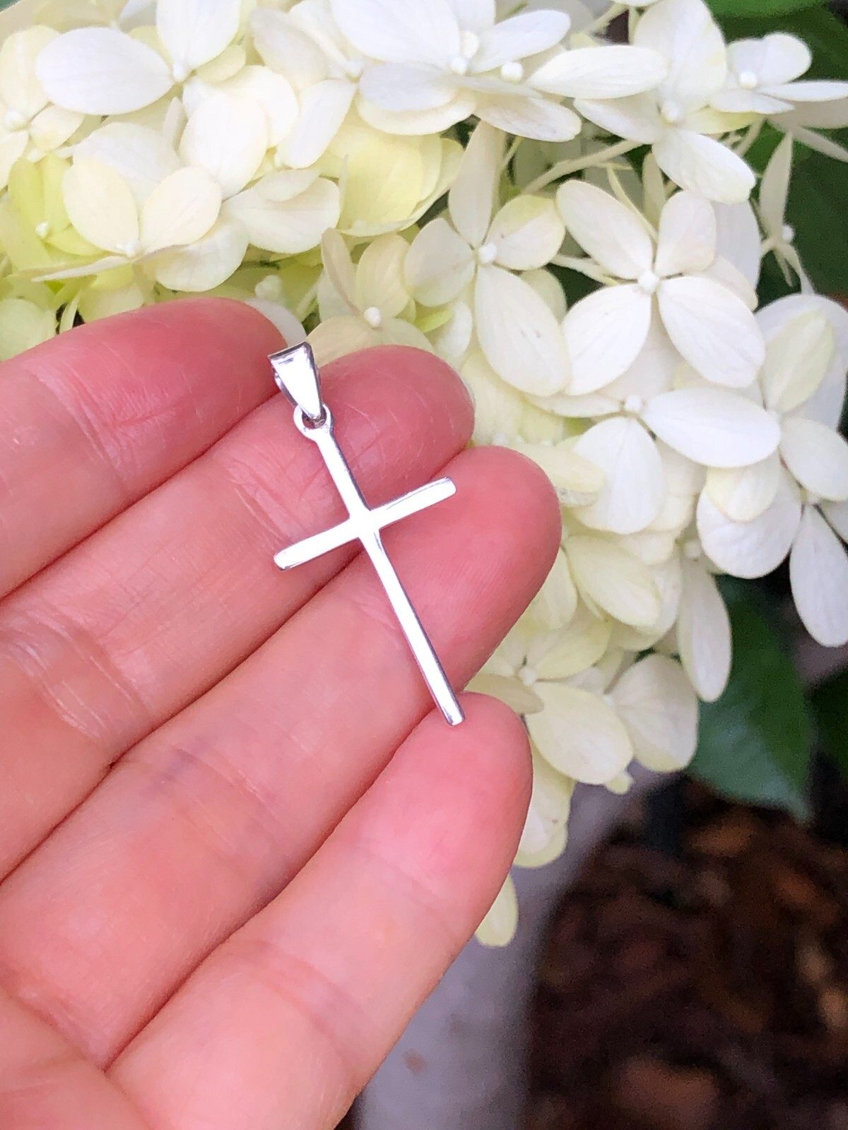 925 Sterling Silver Small Plain Cross Pendant Mens Womens 26mm(1.02″)/33mm(1.3″)