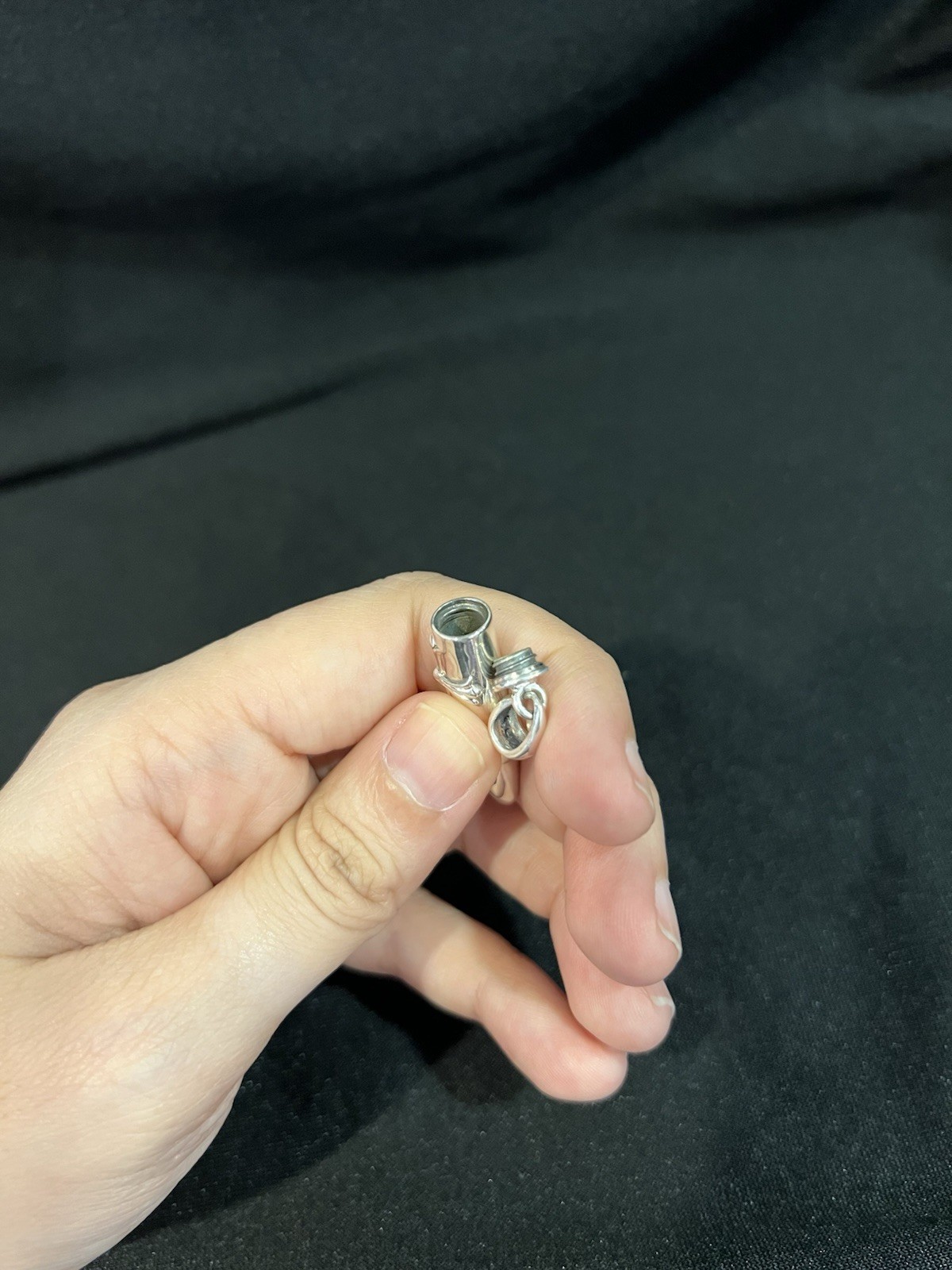 925 Sterling Silver Men Women Bullet Cross Screw Top For Ashes Urn Pills Pendant