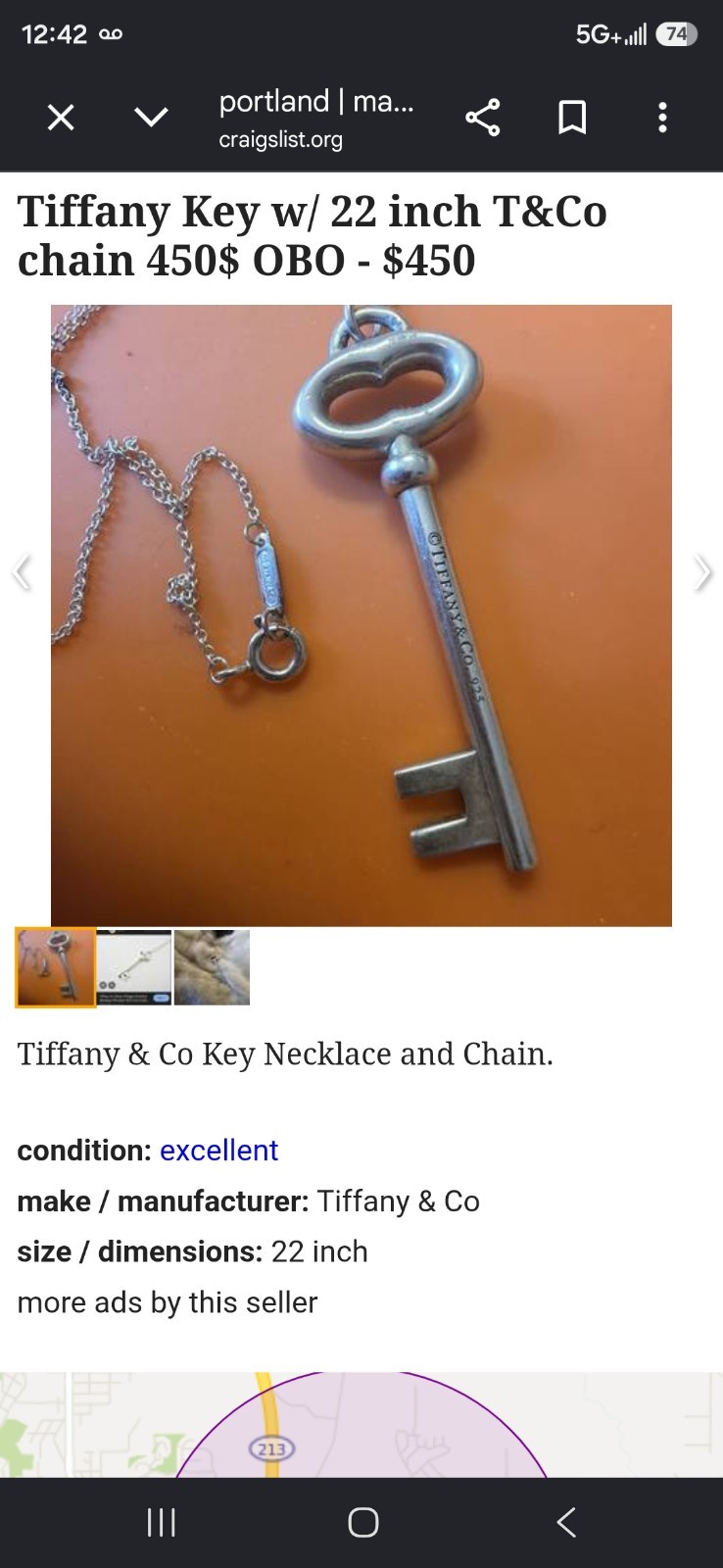 Tiffany Key And Chain 450 OBO