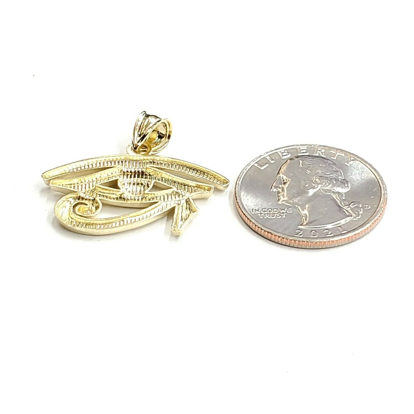 10k yellow Gold Egyptian eye of Horus protection Pendant fine gift jewelry 2.6g
