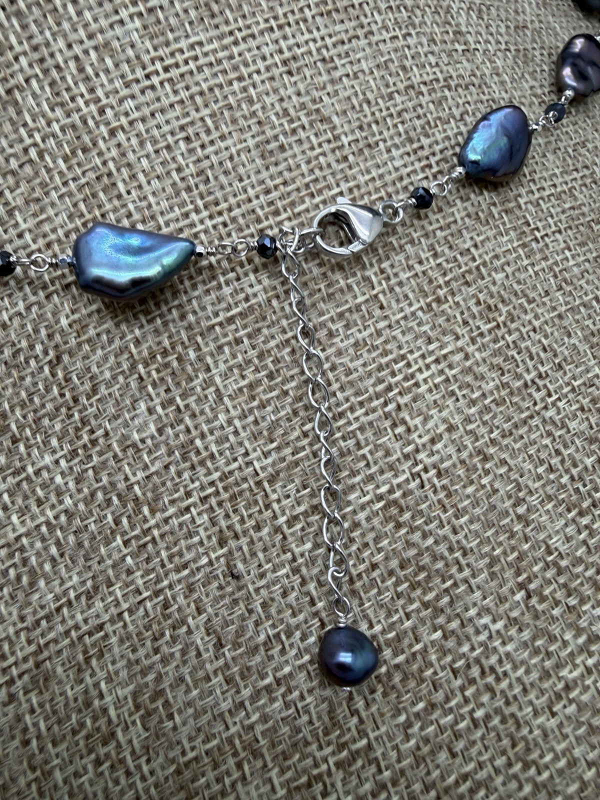 Honora Sterling Silver Purple iridescent Keshi Pearl up to 21″ Necklace new