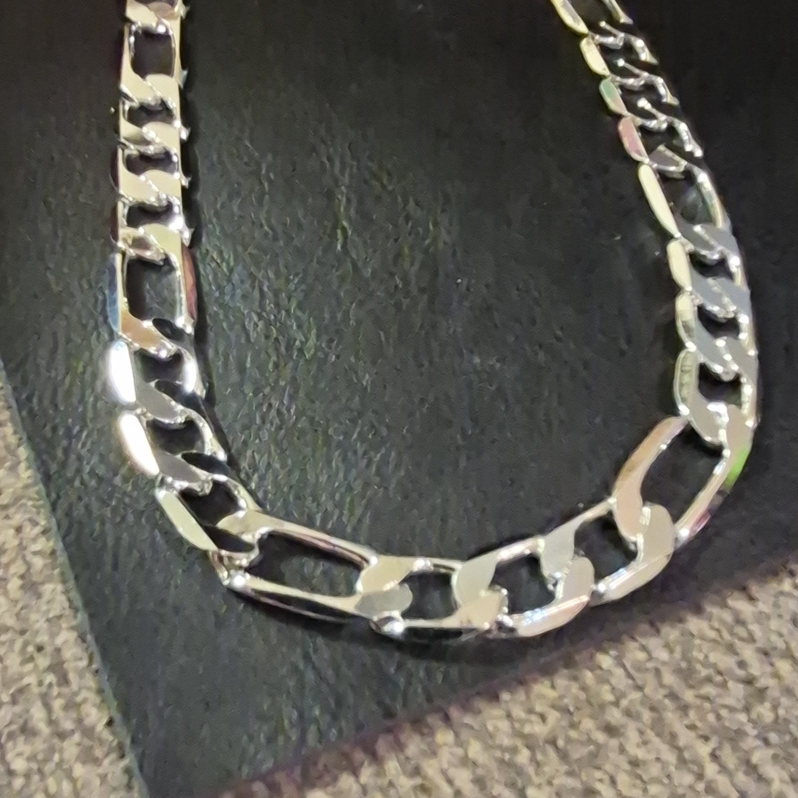 925 Stamped Sterling Silver Figaro Chain Necklace 12mm w/ Lobster Clasp,