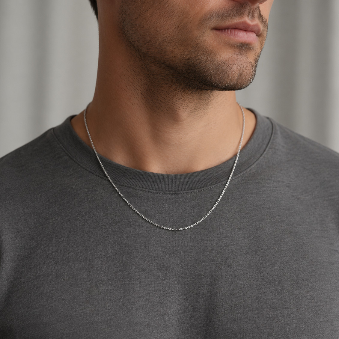 925 Sterling Silver Rhodium Plated Cable Chain Necklace – 1.9mm