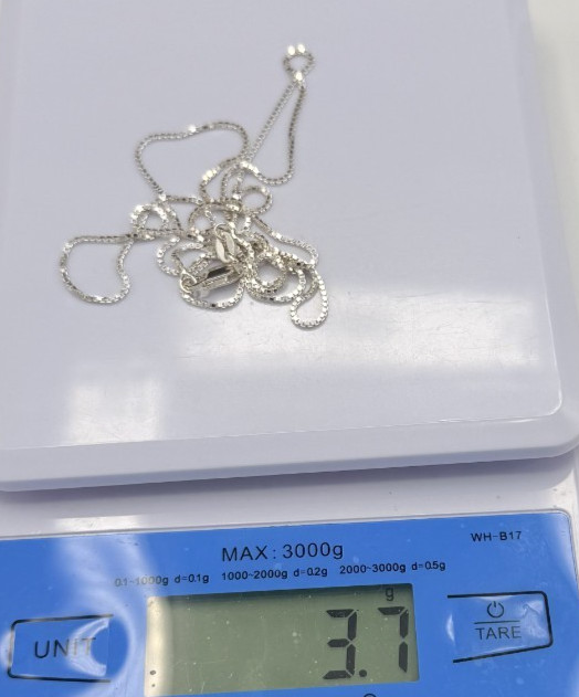 AGI Italy 925 Sterling Silver Box Chain Necklace 24″ 1mm Lobster Clasp 3.7g