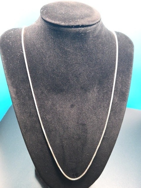 Sterling Silver 925 AGI 30 Inch Square Box Cain Necklace Magnetic Closure