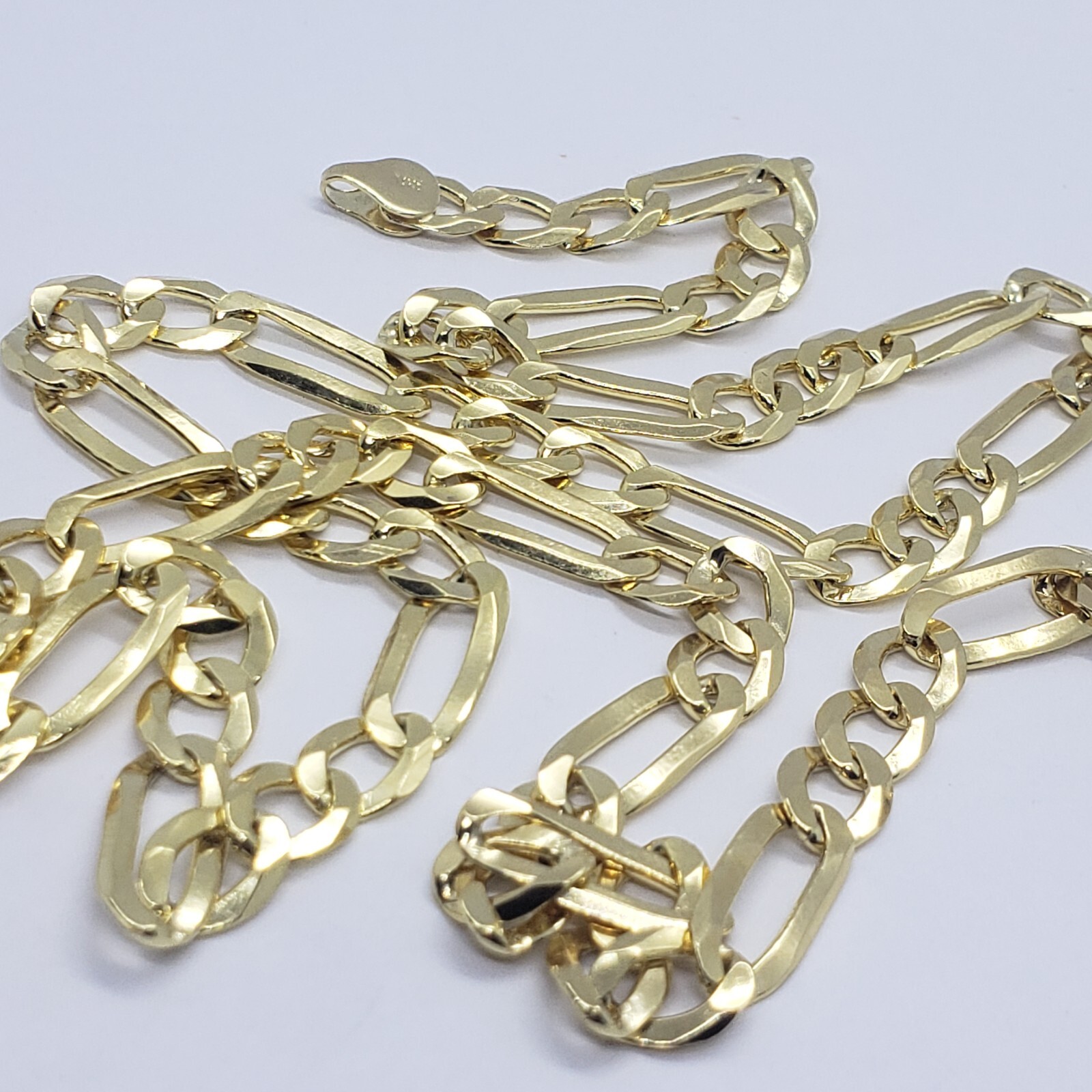 Authentic 14K Solid Gold Figaro Link Chain Men Women 7mm~8.5mm Necklace 7″~30″