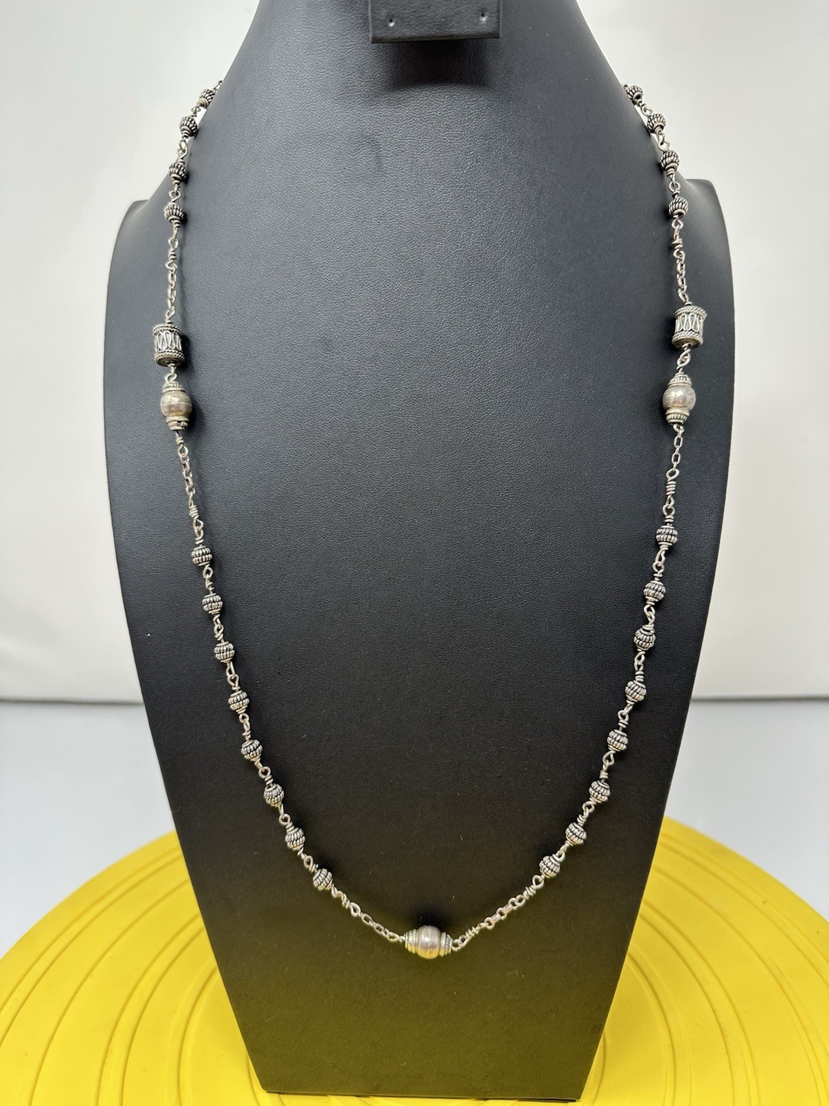 Sterling Silver Necklace And Bracelet Unique Elegant Beautiful Set 81g 28in 8in