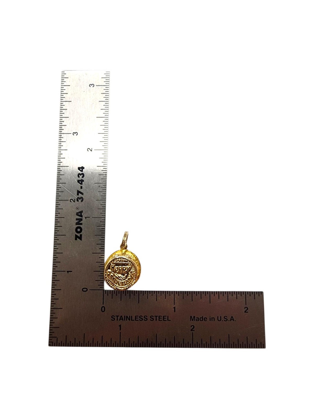 14K Yellow Gold Articulating Anniversary Cake Pendant #25525