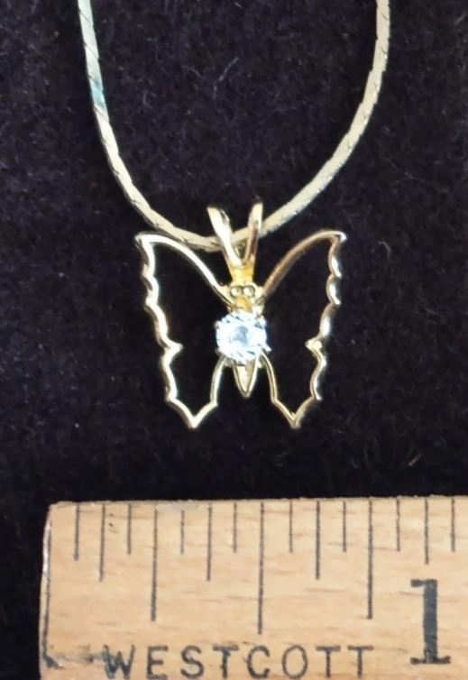 1985 Genuine Diamond Pendant Necklace 17″ Chain COA USD Imports Original Holder