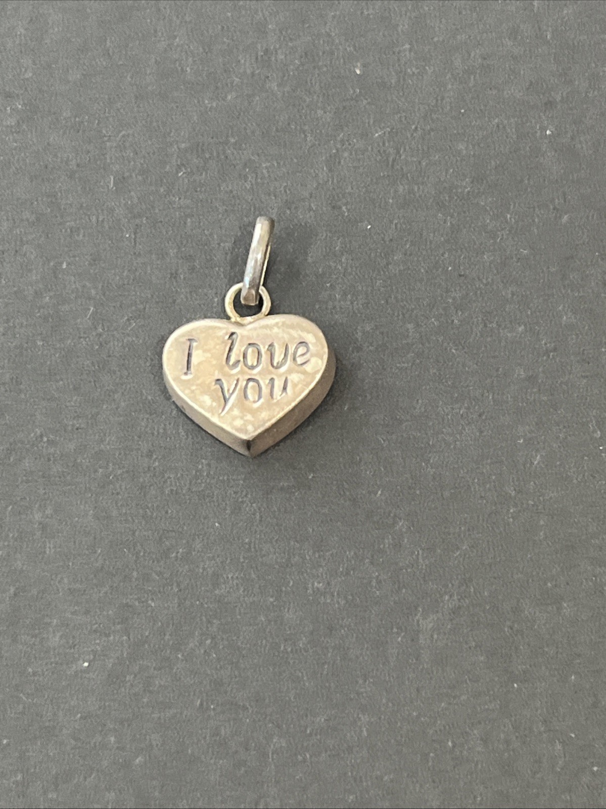 Sterling Silver I LOVE YOU,PUFFY HEART Charm Or Pendant ESTATE SALE FIND Stamped