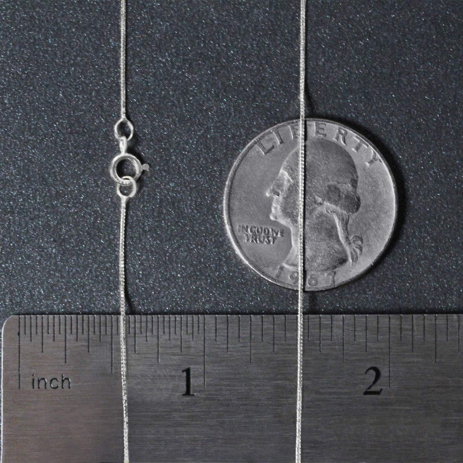14k White Gold Classic Box Chain (0.45 mm)