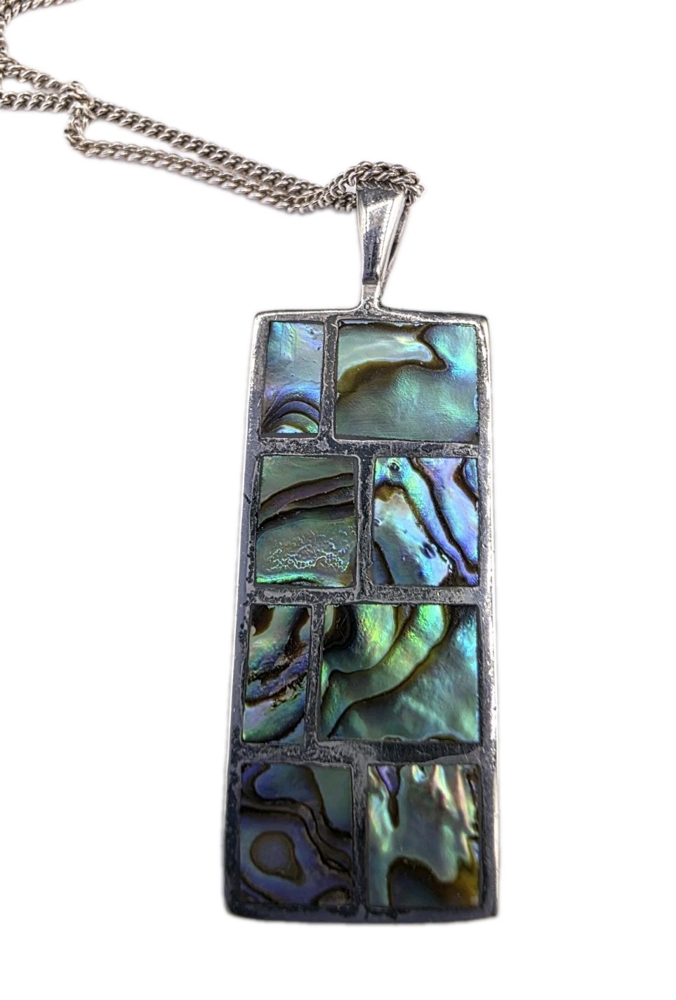 Abalone shell sterling pendant and chain – Summer Ocean, Vacation