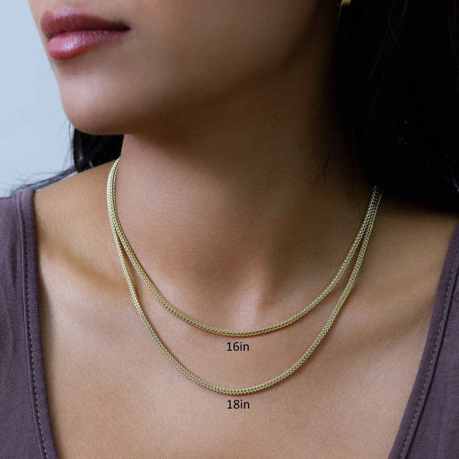 10K Yellow Gold 2.5mm Franco Box Wheat Foxtail Chain Necklace Mens Women 16″-30″