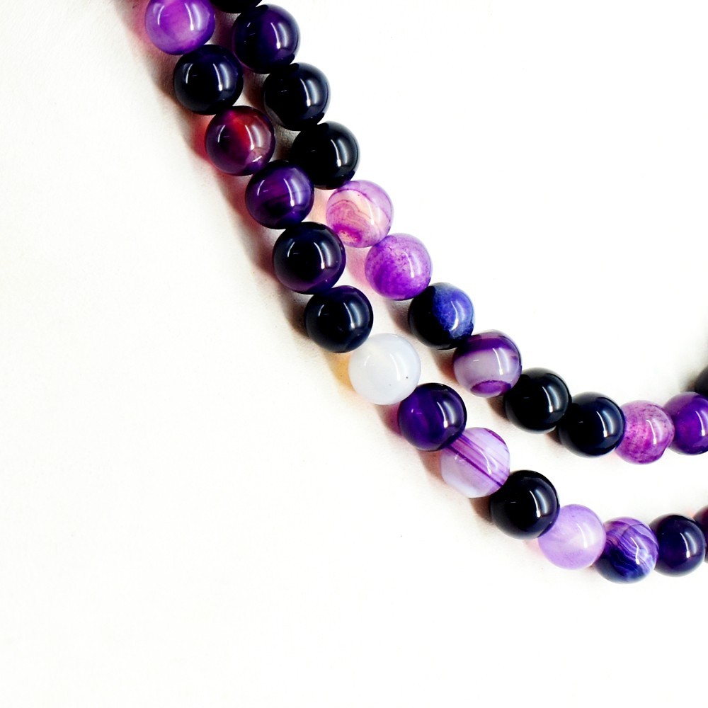 Fabulous Beads 371.00 Cts Purple Onyx 108 Prayer Mala Beaded Necklace VK 10 AZ6