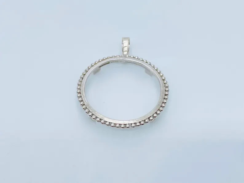 Coin Bezel One Ounce Silver Panda 37mm Sterling Silver Soldered Bail pendant