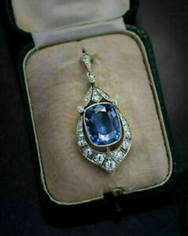 3Ct Cushion Cut Blue Tanzanite Pendant Necklace 14K White Gold Finish Free Chain