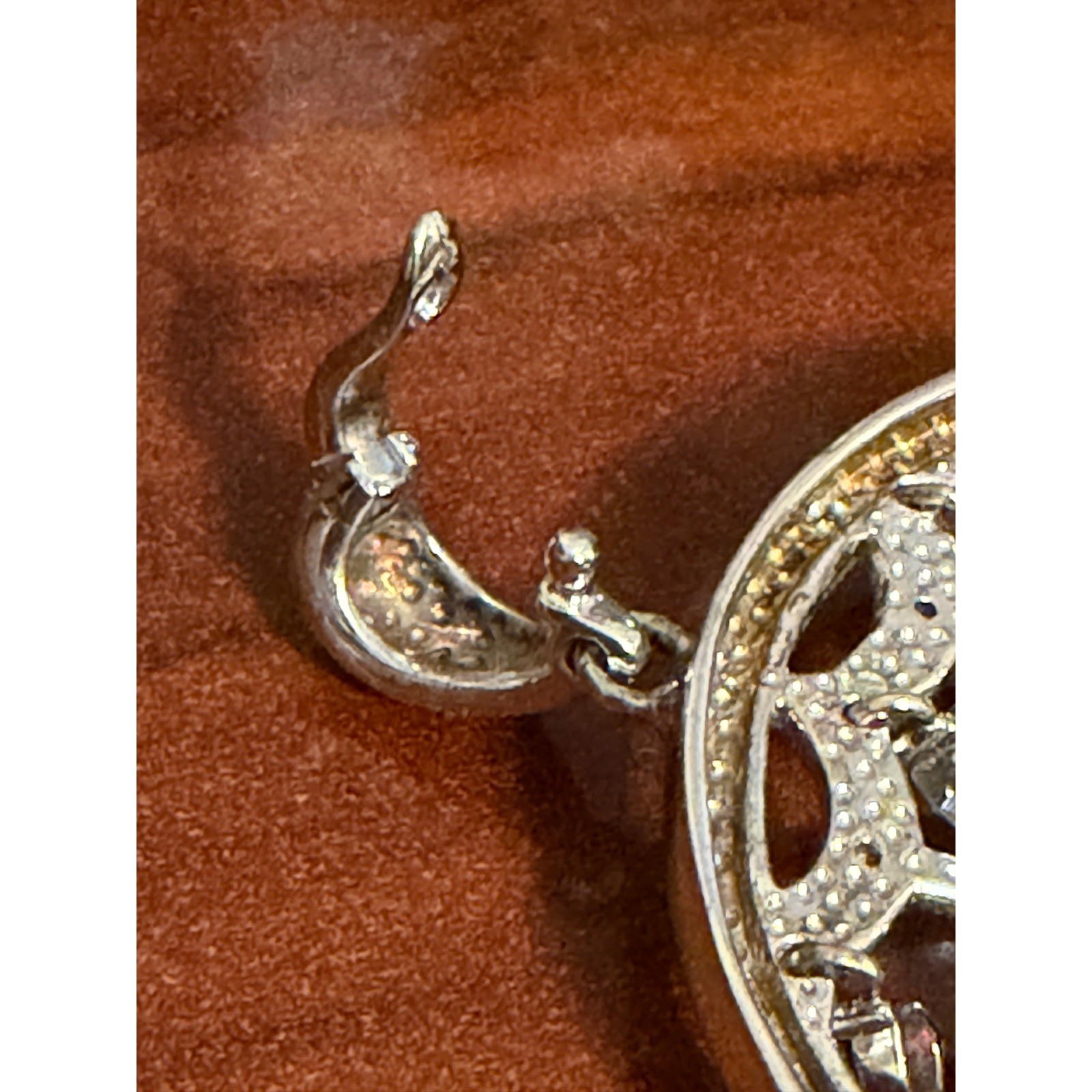 Unbranded 925 Sterling Silver Multi-Gemstone Scalloped Circle Pendant Large