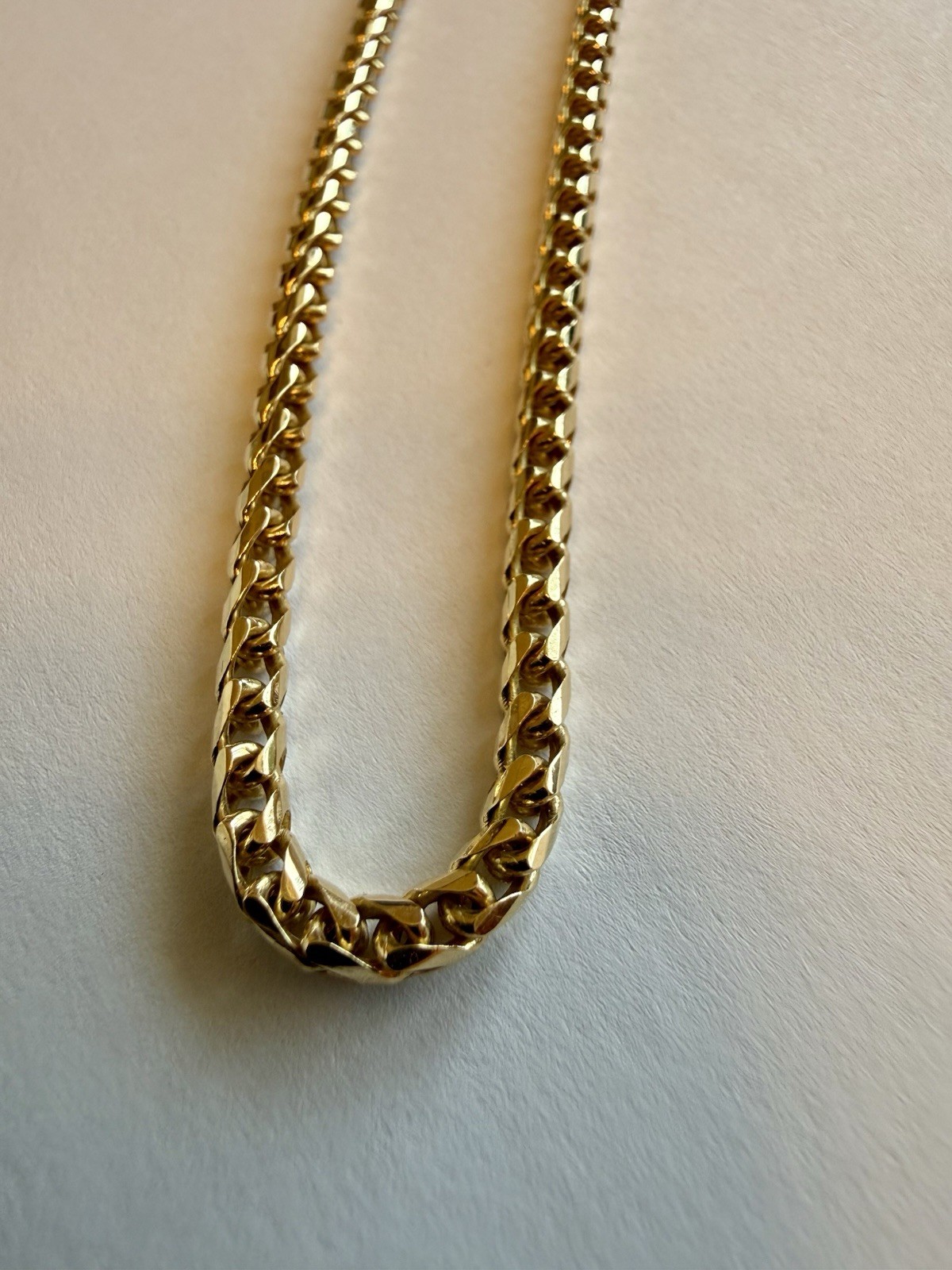 14k Yellow Gold 3mm Diamond Cut Franco Chain Necklace 22in
