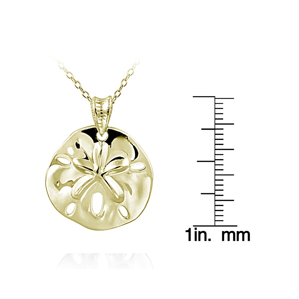 Gold Tone over Sterling Silver Beach Sand Dollar Necklace