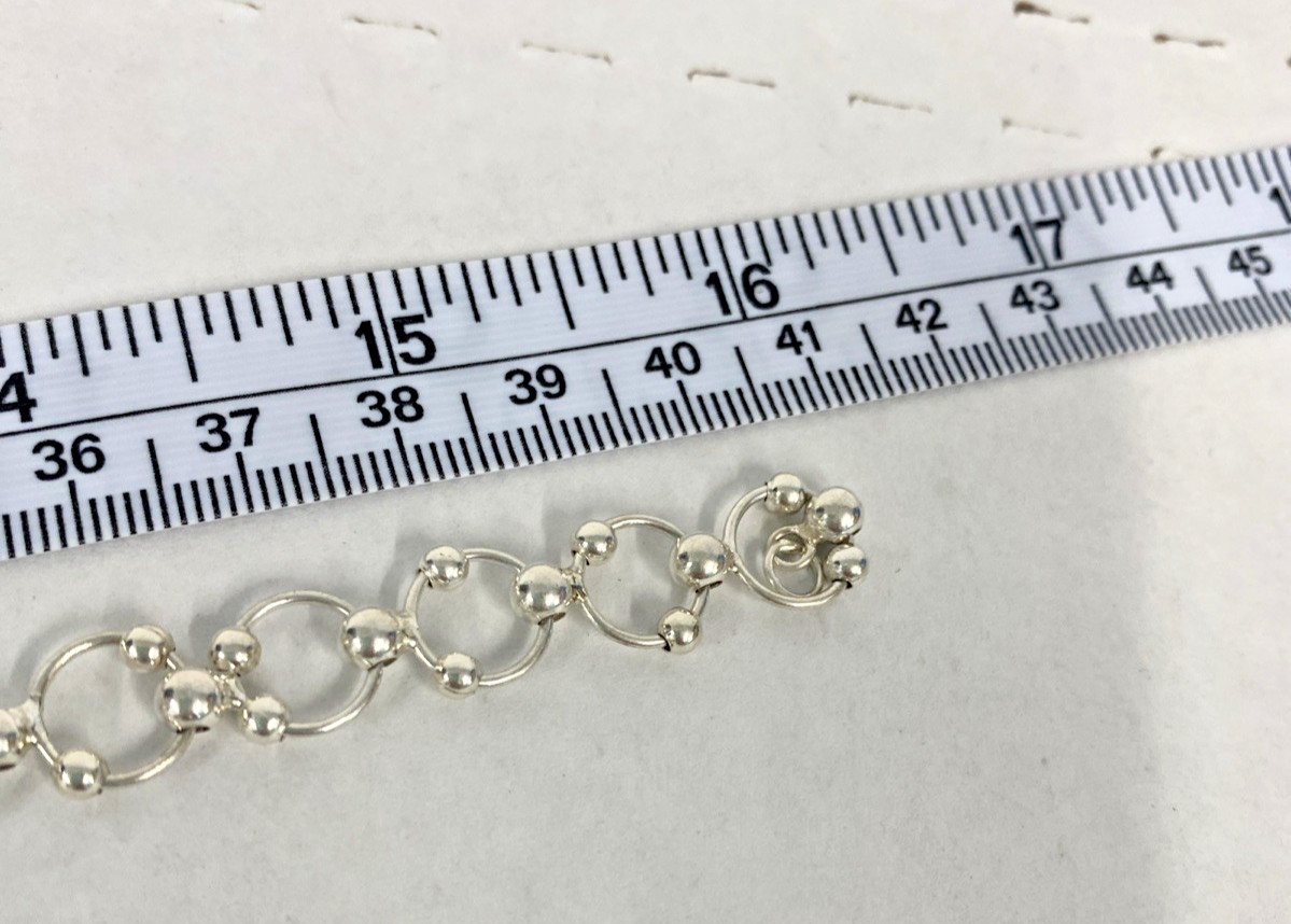 .925 Sterling Silver chain circle ball designer 16 inch Cable Chain Necklace NEW