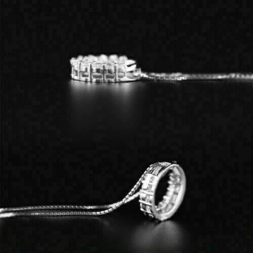 2Ct Round Cut VVS1 LAB Diamond Women’s Circle Pendant Necklace White Gold Finish
