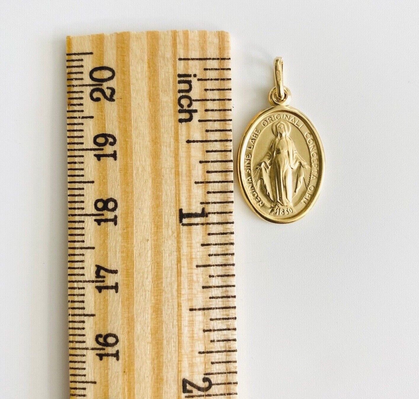 14K GOLD MIRACULOUS VIRGIN MARY MEDAL, 14K REAL GOLD MIRACULOUS PENDANT- 14KM