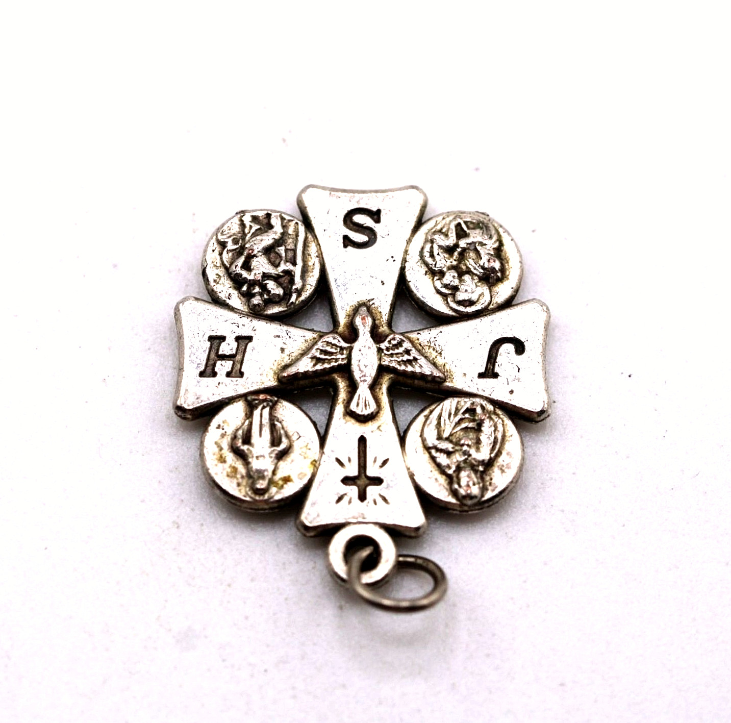 Pendant Vintage Italy Silver Four-way Maltese Cross Medal 70274