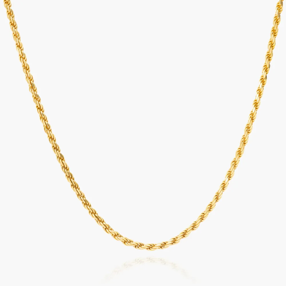 1.5MM Solid 925 Sterling Silver Gold DIAMOND CUT ROPE CHAIN Necklace Italy