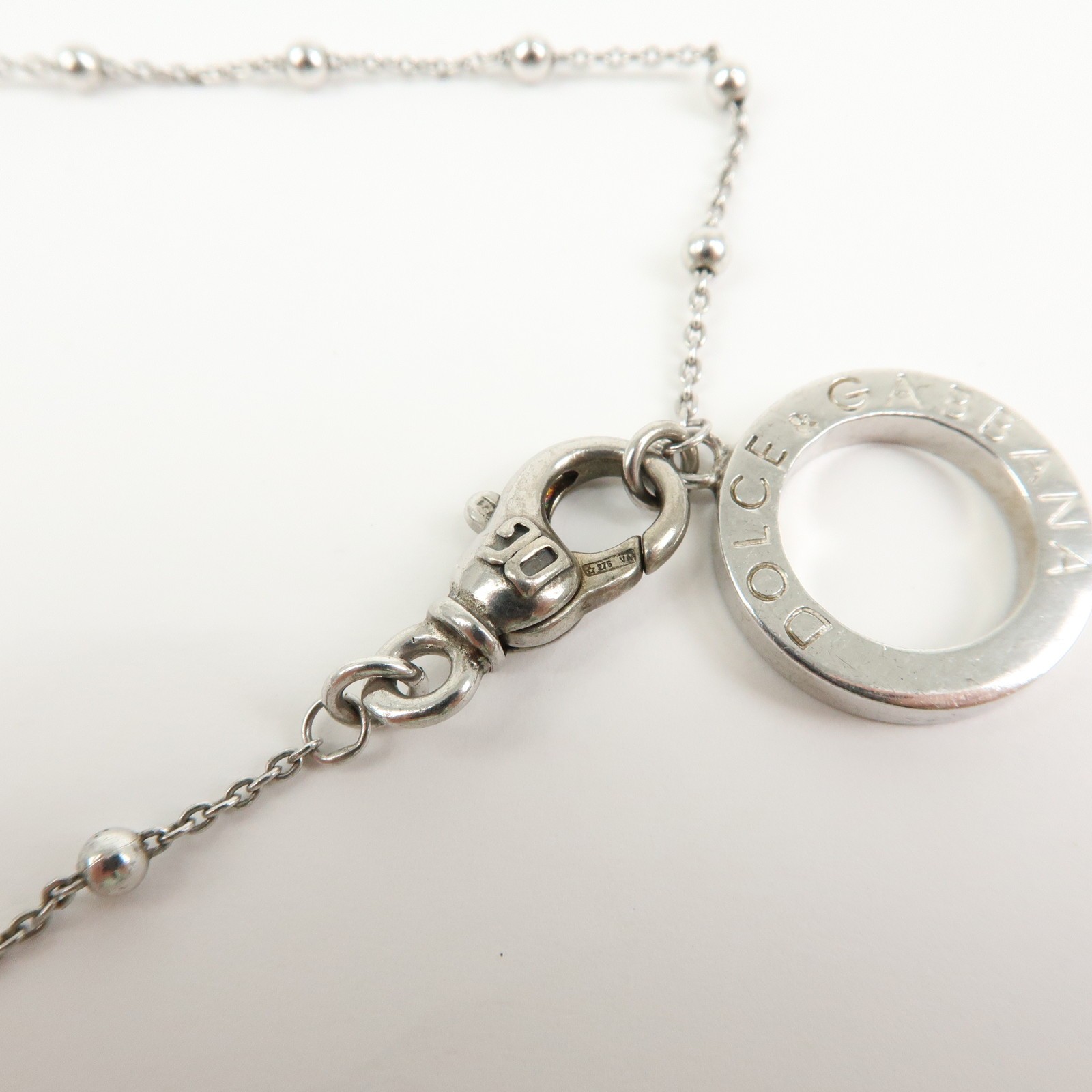 Dolce & Gabbana Sterling Pendant Necklace SV925 Silver Authentic Used F/S