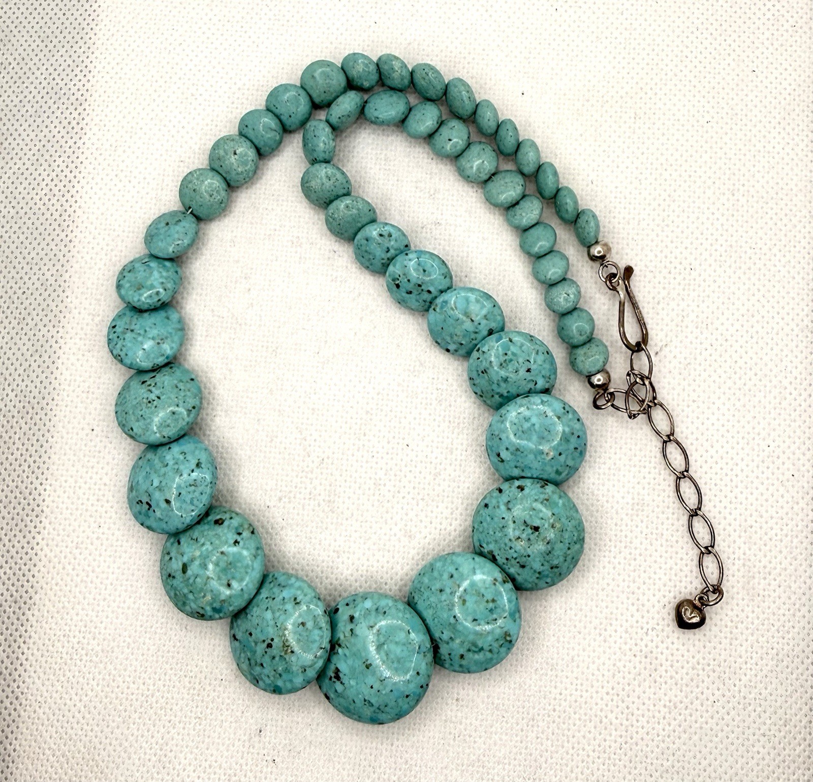 Jay King Dtr Mine Finds Turquoise Bead Sterling Silver Necklace Graduate Disk