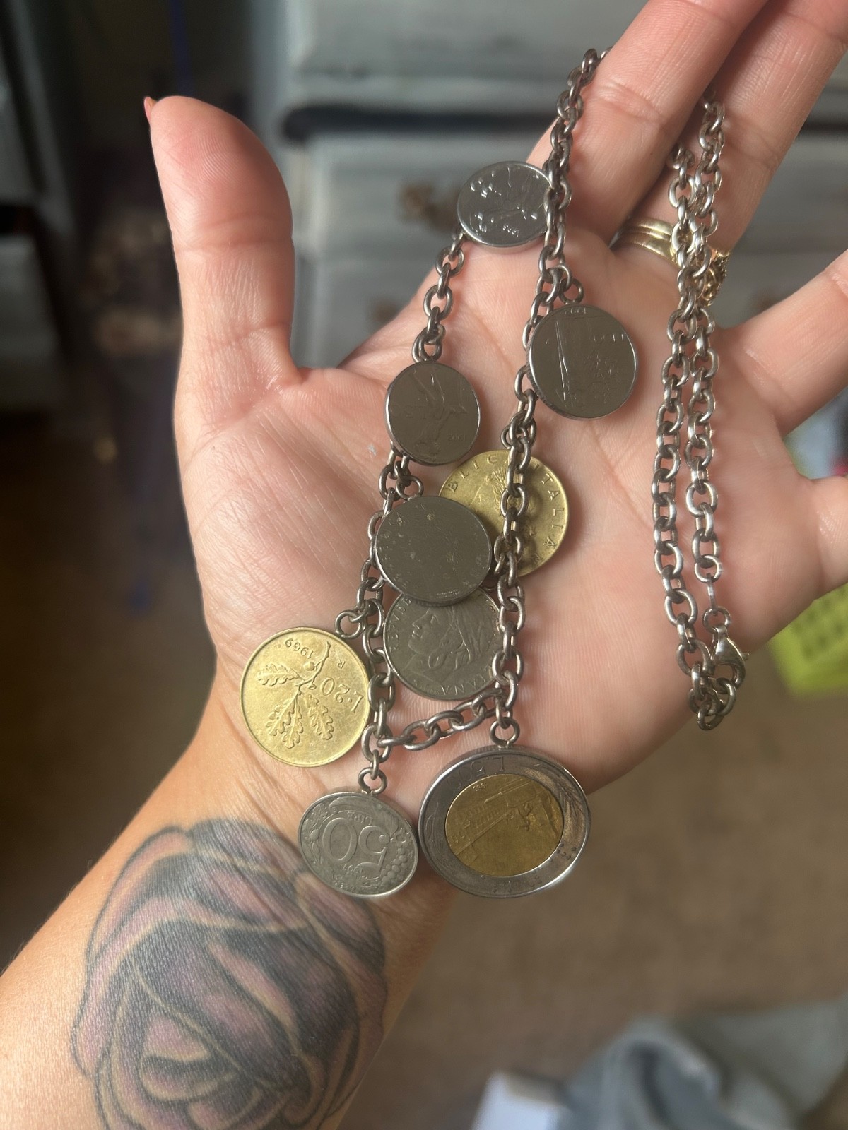 Sterling Silver Coin Replica Charm Necklace – 20 inches