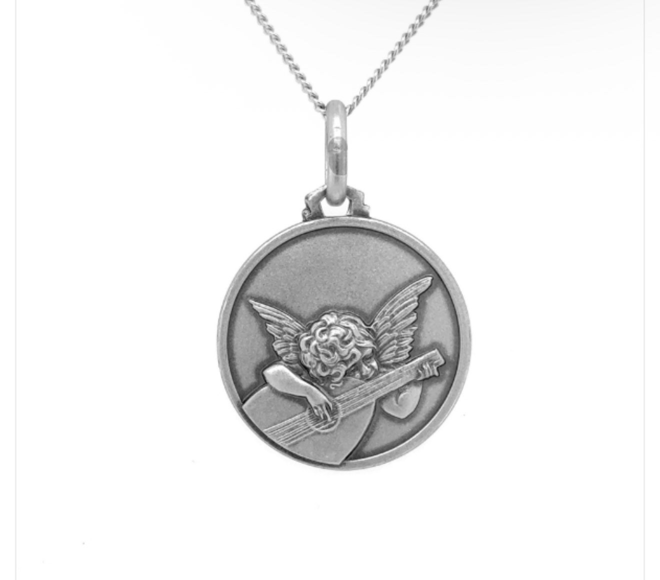 16MM 925 SILVER ROUND MUSICAL ANGEL CHARM