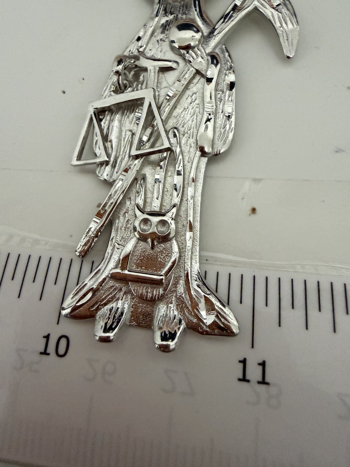 Sterling Silver Grim Reaper Pendant Dije de la Santa Muerte en PLATA XLarge 3”
