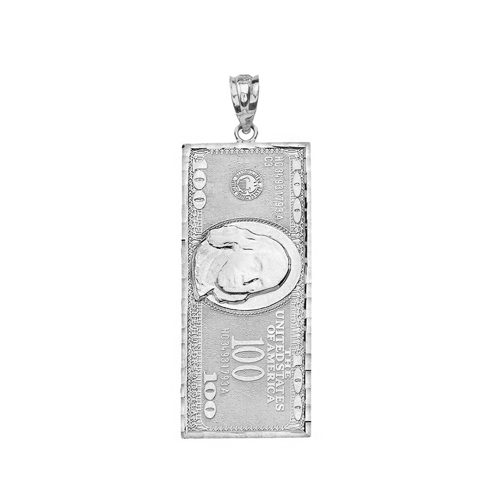 Sterling Silver Benjamin Franklin United States American Hundred Dollar Bill