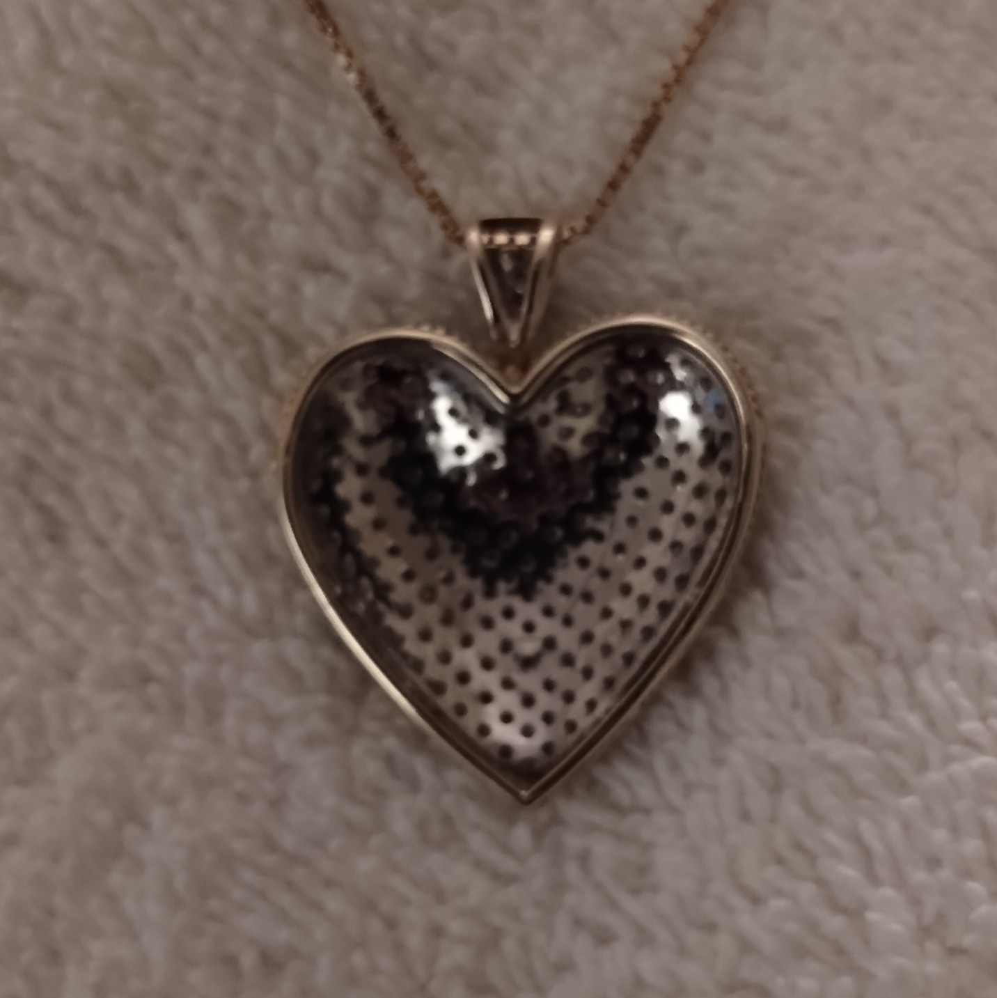 14KTP Yellow Gold Heart Charm Pendant Necklace Pavéd 1ct Diamond Heart Pendant