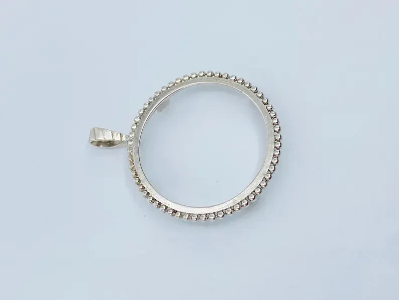 Coin Bezel One Ounce Silver Panda 37mm Sterling Silver Soldered Bail pendant