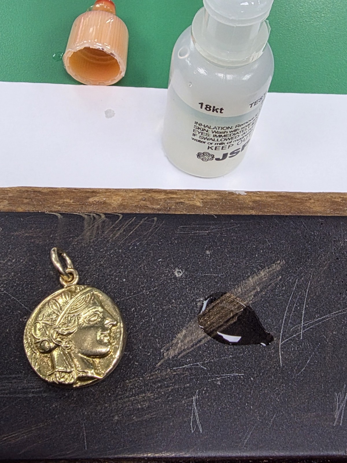 18k Yellow Gold Owl of Athena Coin Replica Pendant Charm