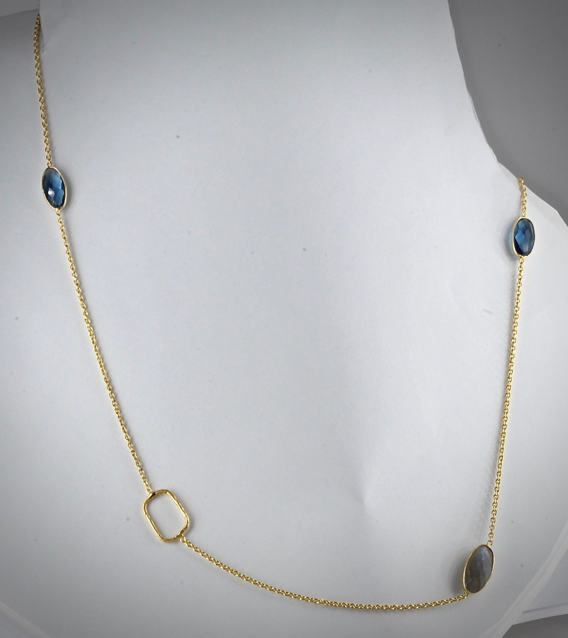 Juvi Designs Ireland Baja Gold Vermeil Iolite and Labradorite Necklace RRP £200