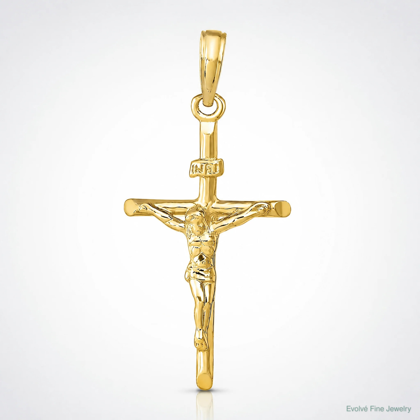 10K / 14K Yellow Gold Stick Style Crucifix Pendant